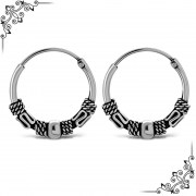 14mm Wide - 1.2mm Thick Bali Hoop Earrings, ehb103