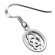 Oval Plain Celtic Knot Silver Earrings, ep121