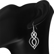 Long Sterling Silver Celtic Earrings, ep132