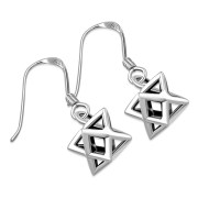 3D Star David Merkaba Silver Earrings, ep135