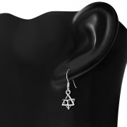 3D Star David Merkaba Silver Earrings, ep135