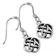 Tiny Plain Celtic Knot Solid Silver Earrings, ep144