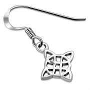 Tiny Celtic Knot Plain Solid Silver Earrings, ep151