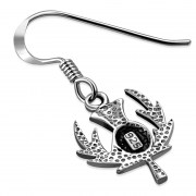 Thistle Flower Plain Silver Earrings, ep160