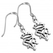 Luckenbooth Celtic Crown Sterling Silver Earrings, ep179