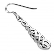 Long Celtic Knot Plain Silver Earrings, ep185