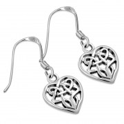 Heart Celtic Knot Silver Earrings, ep186