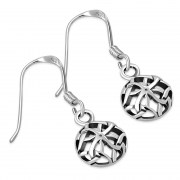 Tiny Round Celtic Knot Plain Silver Earrings, ep188