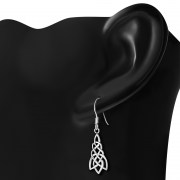 Celtic Knot Plain Solid Silver Earrings, ep190
