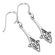 Long Celtic Knot Sterling Silver Earrings, ep193