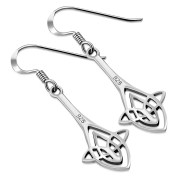 Long Celtic Knot Sterling Silver Earrings, ep193