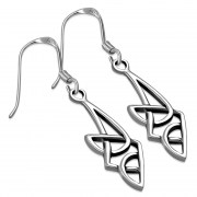Long Celtic Knot Plain Silver Earrings, ep201