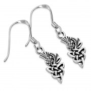 Plain Silver Thistle Celtic Knot Earrings, ep205