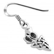 Plain Silver Thistle Celtic Knot Earrings, ep205