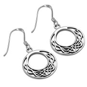 Small Round Celtic Silver Earrings, ep208