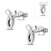 Messianic Fish Stud Silver Earrings, ep217