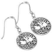  Celtic Tree of Life Silver Earrings, ep218