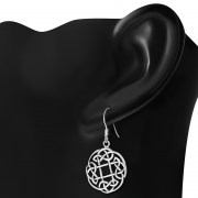 Round Celtic Knot Silver Earrings, ep225