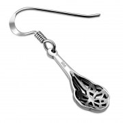 Long Celtic Trinity Silver Drop Earrings, ep226