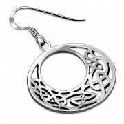 Medium Round Celtic Knot Silver Earrings, ep231