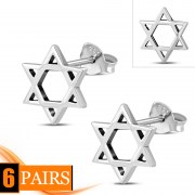 Star of David Studs Silver Earrings, ep264