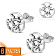 Plain Celtic Knot Stud Silver Earrings, ep265