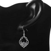 Large Celtic Knot Plain Silver Earrings, ep276