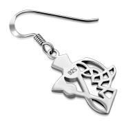Celtic Knot Thistle Plain Silver Earrings, ep293
