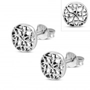 6pairs, Round Celtic Silver Stud Earrings, ep296