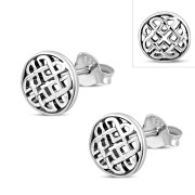 6pairs, Round Celtic Knot Stud Silver Earrings, ep297