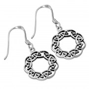 Round Plain Silver Celtic Knot Earrings, ep299