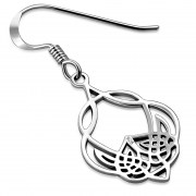Medium Celtic Knot Plain Sterling Silver Earrings - ep330h