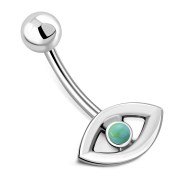 Evil Eye Belly Button Silver Navel Ring, f441