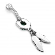 Native American Belly Button Navel Ring w Turquoise, f455