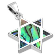 Abalone Sea Shell Star David Silver Pendant, p19
