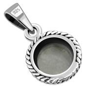 Rainbow Moonstone Round Silver Pendant, p115