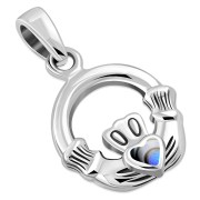 Tiny Claddagh Pendant w Abalone, p158