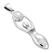 Rainbow Moonstone Goddess Silver Pendant, p283 
