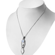 Rainbow Moonstone Goddess Silver Pendant, p283 