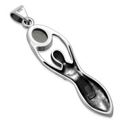 Rainbow Moonstone Goddess Silver Pendant, p283 