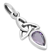 Amethyst Tiny Celtic Trinity Knot Pendant, p346