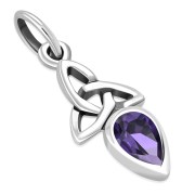 Amethyst CZ Tiny Celtic Trinity Knot Pendant, p346
