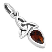 Garnet CZ Tiny Celtic Trinity Knot Pendant, p346