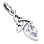 Clear CZ Tiny Celtic Trinity Knot Pendant, p346