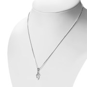 Clear CZ Tiny Celtic Trinity Knot Pendant, p346
