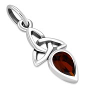 Garnet Tiny Celtic Trinity Knot Pendant, p346