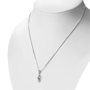 Blue Topaz CZ Tiny Celtic Trinity Knot Pendant, p346