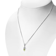 Peridot Tiny Celtic Trinity Knot Silver Pendant, p346