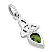 Peridot Tiny Celtic Trinity Knot Silver Pendant, p346