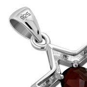 Garnet Star David Pendant, p357